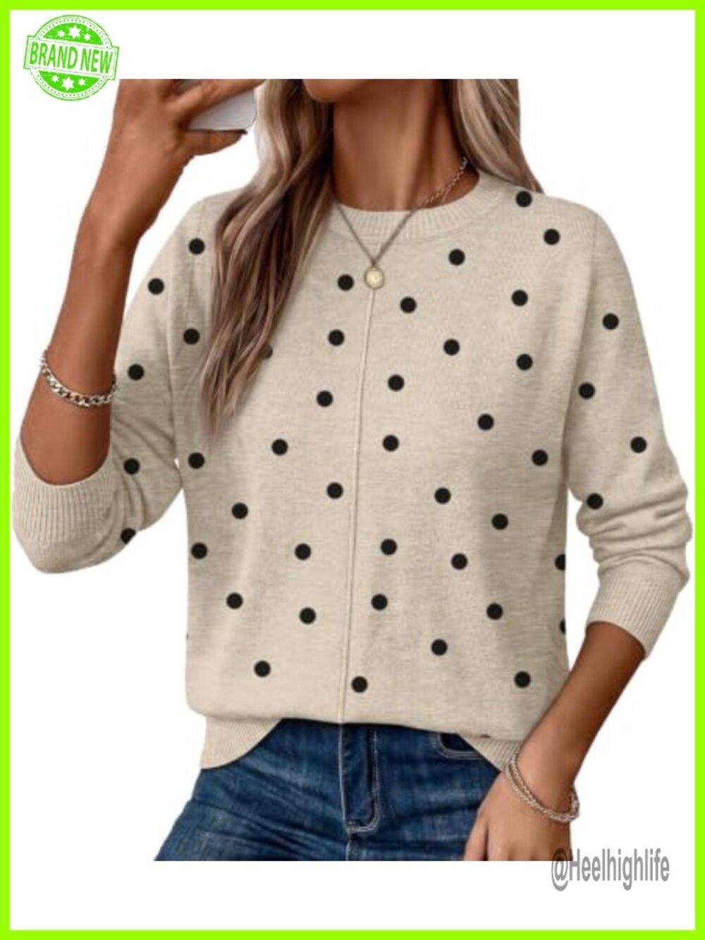 Womens Crew Neck Sweater Pullover Long Sleeve Lightweight Cozy Fall Top